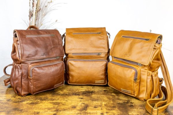 Medium Leather Nappy Bag